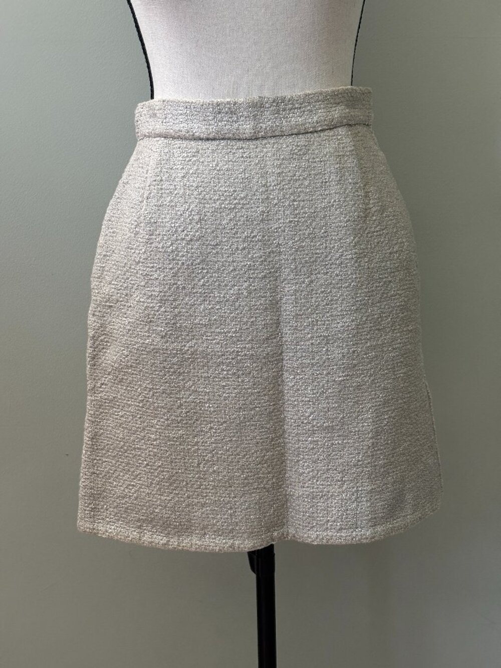 Carven Metallic Bouclé A-Line Skirt US 0-2 Like New